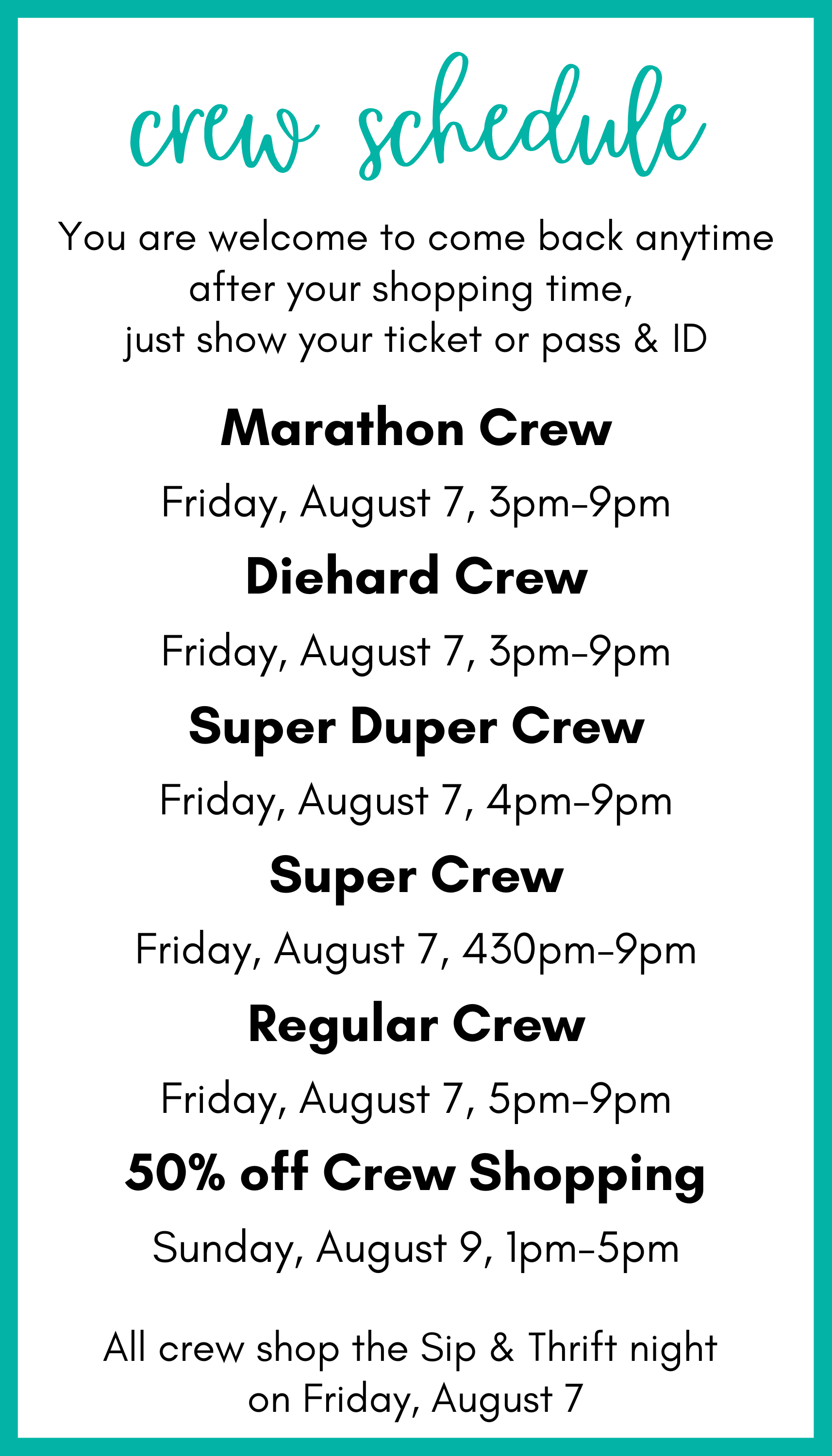 bb crew schedule