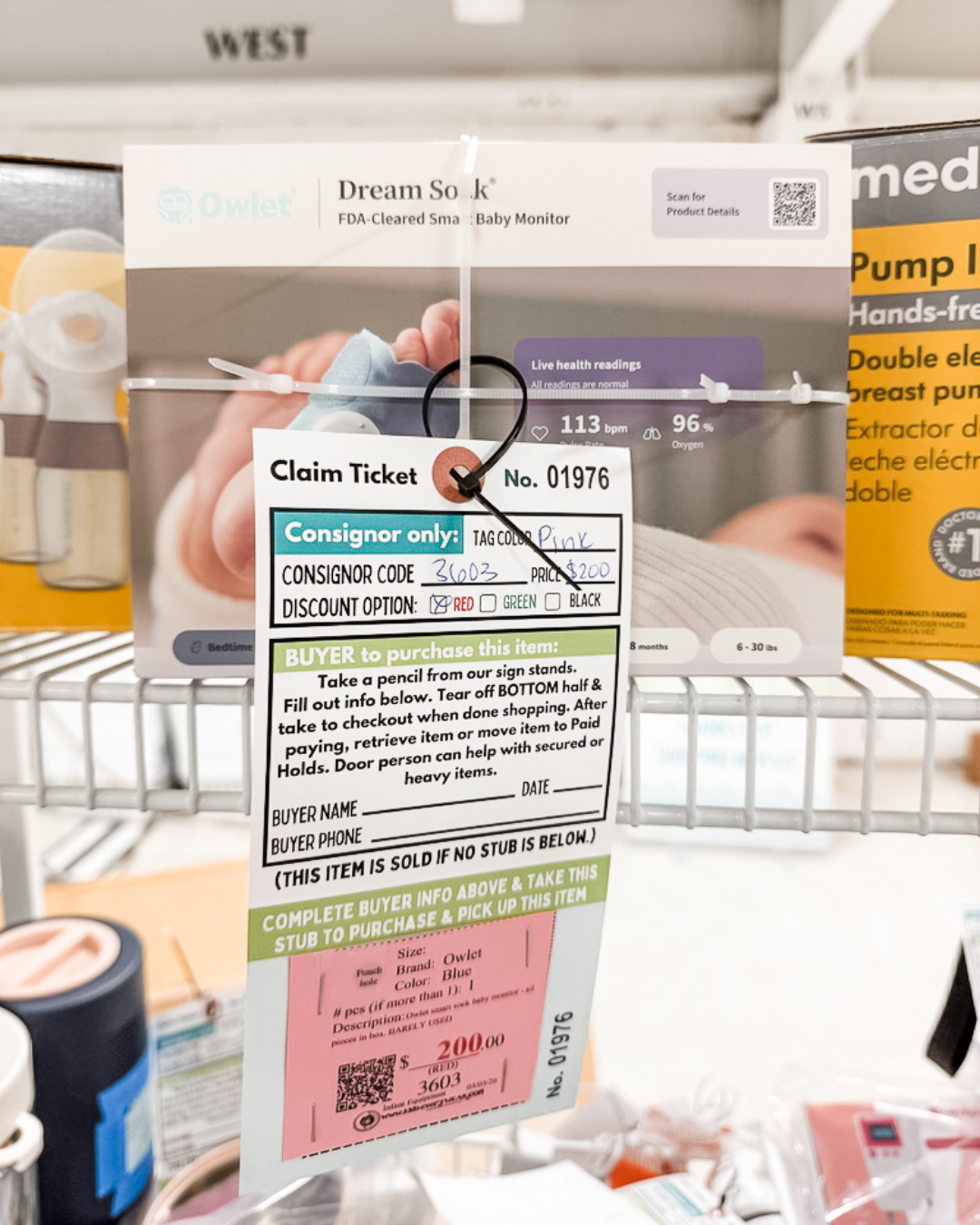 high-end boxed item claim ticket secure